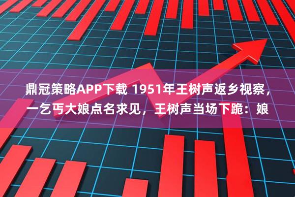 鼎冠策略APP下载 1951年王树声返乡视察，一乞丐大娘点名求见，王树声当场下跪：娘